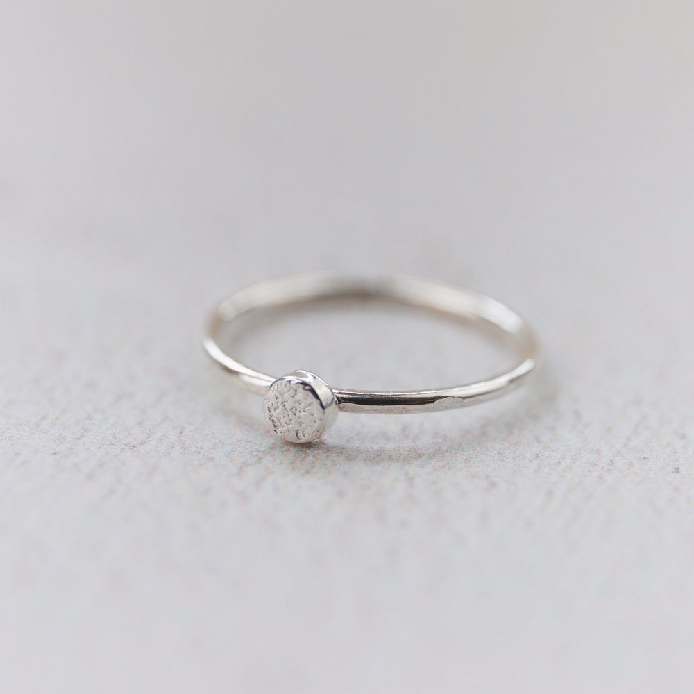 sterling silver mini circle charm ring