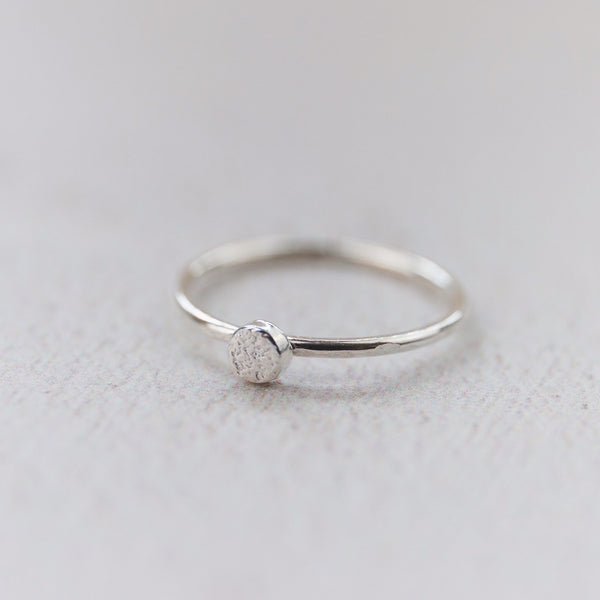sterling silver mini circle charm ring