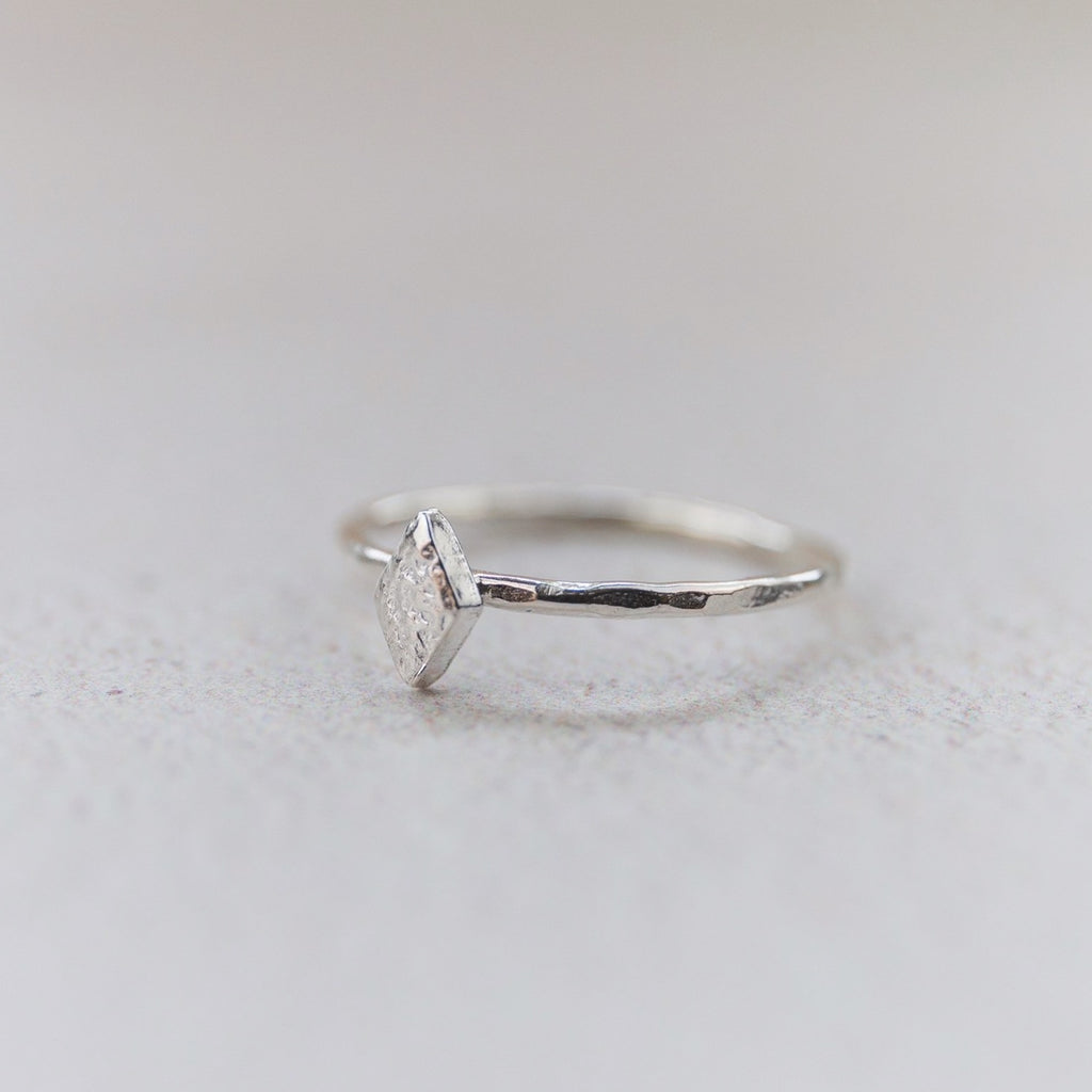 sterling silver mini diamond charm ring