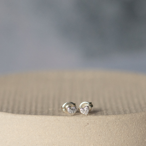 
                  
                    sterling silver textured mini heart studs by Lucy Kemp Jewellery
                  
                