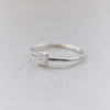 sterling silver mini square charm ring