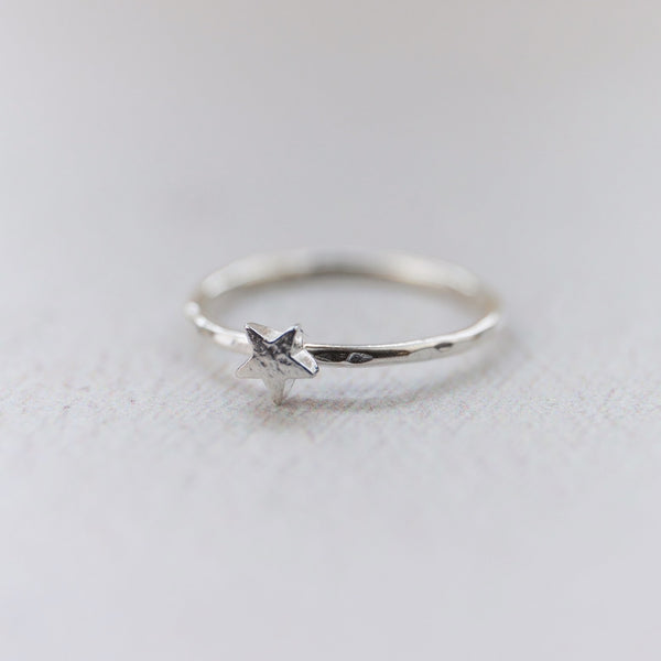 sterling silver mini star charm ring