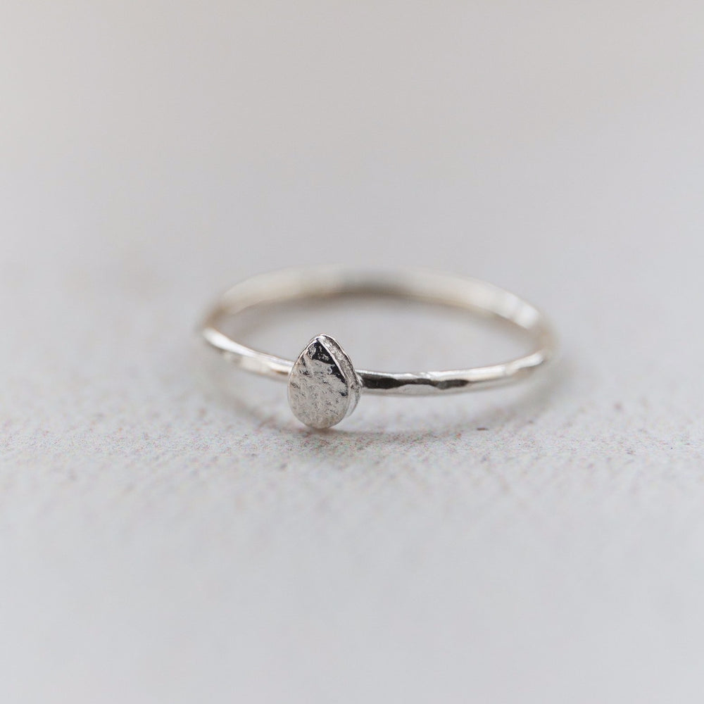 sterling silver mini teardrop charm ring