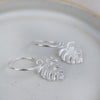 sterling silver monstera hoops by Lucy Kemp Jewellery
