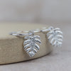 sterling silver monstera hoops by Lucy Kemp Jewellery