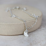 sterling silver moon bracelet handmade by Lucy Kemp Jewellery 