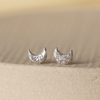 Sterling silver textured mini moon studs by Lucy Kemp Jewellery 