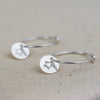 sterling silver stamped open star hoops