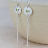 Sterling silver and semi precious birthstone stick earrings handmade by Lucy Kemp Jewellery