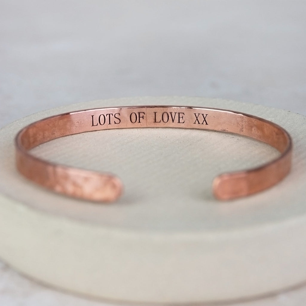 Copper Unisex Textured Cuff