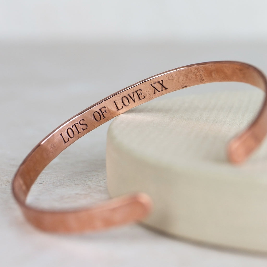 Copper Unisex Textured Cuff