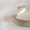 sterling silver personalised engraved cuff for men handmade by Lucy Kemp Jewellery