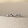 Sterling silver textured mini rainbow studs