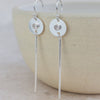 Sterling silver and semi precious birthstone stick earrings handmade by Lucy Kemp Jewellery