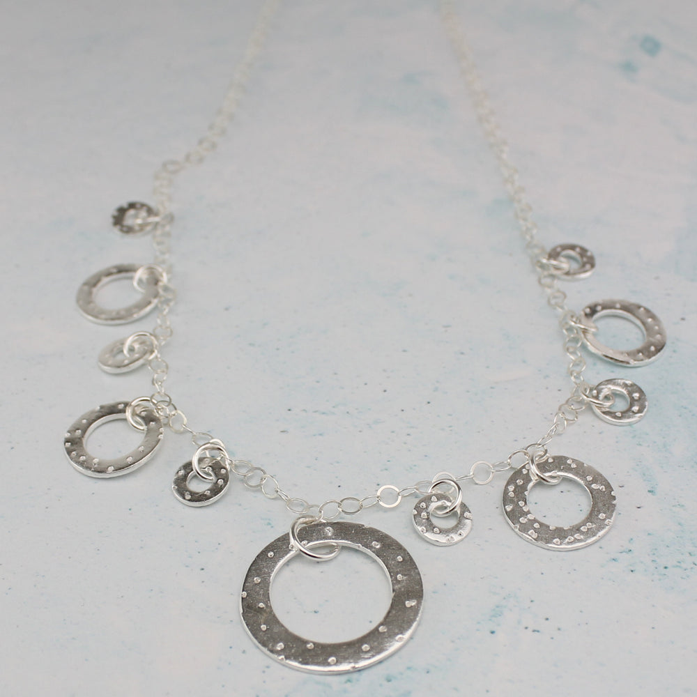 
                  
                    Sterling silver large circle necklace, statement necklace by Lucy Kemp Jewellery
                  
                