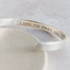 sterling silver personalised engraved cuff for men handmade by Lucy Kemp Jewellery