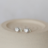 Recycled sterling silver small nugget studs, handmade by Lucy Kemp Jewellery
