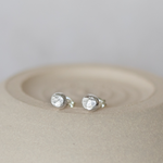 Recycled sterling silver small nugget studs, handmade by Lucy Kemp Jewellery