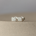 Sterling Silver Mini Square Studs handmade by Lucy Kemp Jewellery