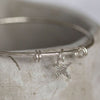 sterling silver textured star charm bangle handmade by Lucy Kemp Jewellery