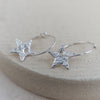 Handmade Lucy Kemp Jewellery Sterling Silver Text Star Charm Hoops