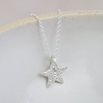 sterling silver small textured star pendant by Lucy Kemp Jewellery