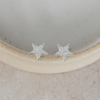 Sterling silver textured star studs by Lucy Kemp Jewellery