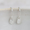 Sterling silver mini textured teardrop earrings by Lucy Kemp Jewellery 
