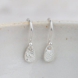 
                  
                    Sterling silver mini textured teardrop earrings by Lucy Kemp Jewellery 
                  
                