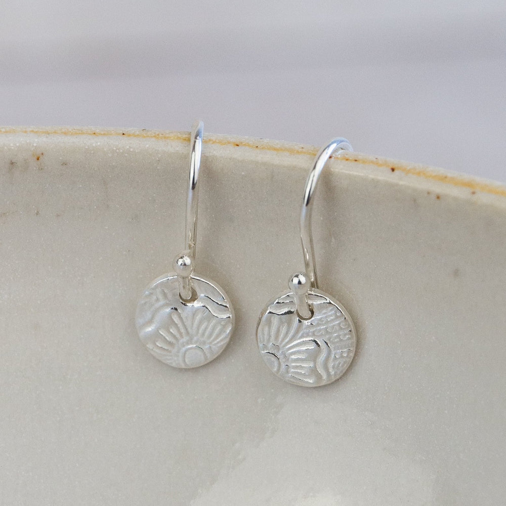 
                  
                    sterling silver mini  textured circle earrings by Lucy Kemp Jewellery
                  
                