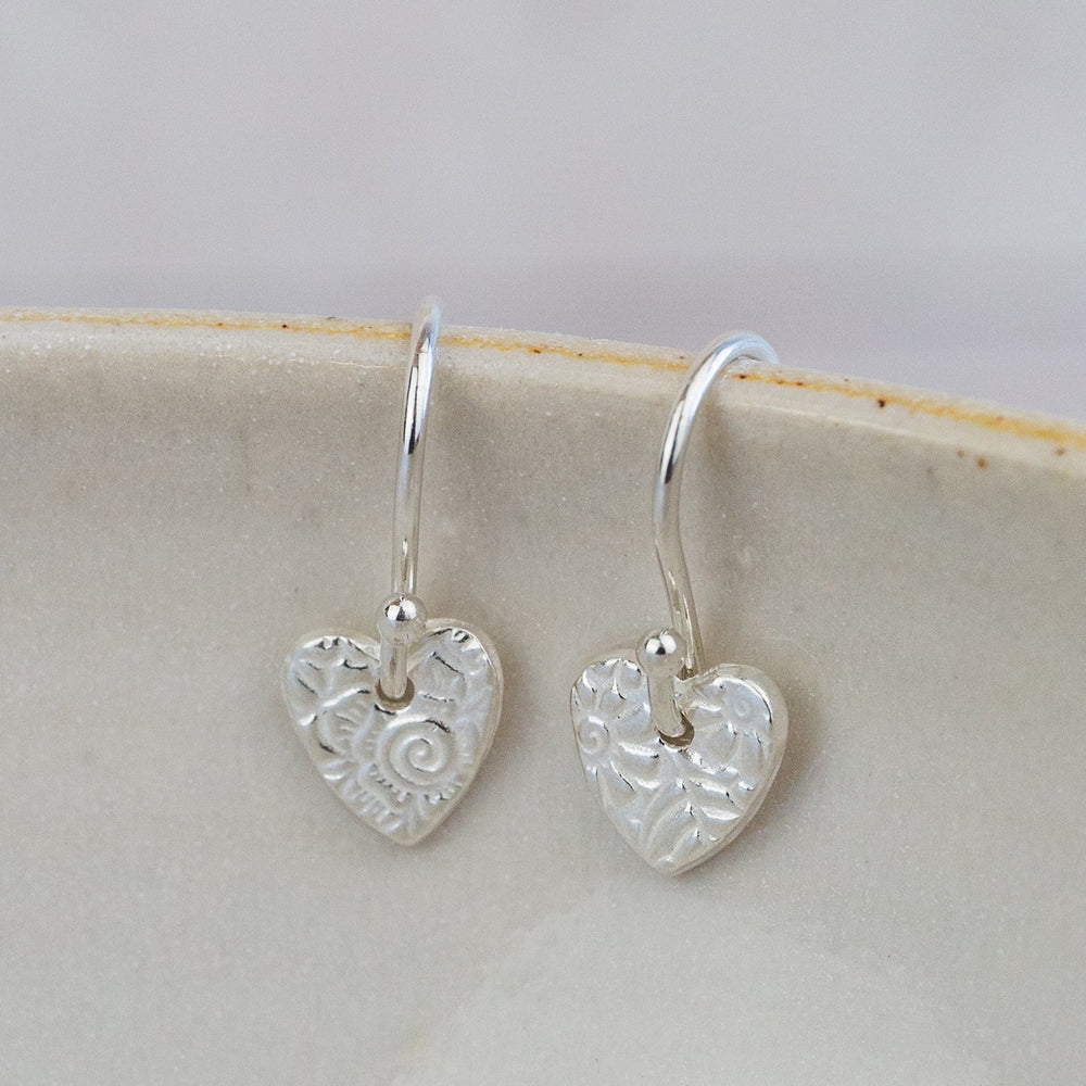 
                  
                    sterling silver mini textured heart earrings
                  
                