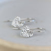 Sterling silver mini textured heart earrings by Lucy Kemp Jewellery 