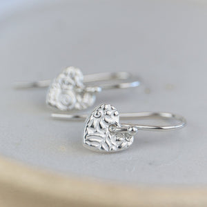 
                  
                    Sterling silver mini textured heart earrings by Lucy Kemp Jewellery 
                  
                