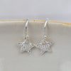 sterling silver mini textured star earrings