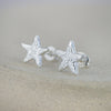 Sterling silver textured star studs by Lucy Kemp Jewellery 