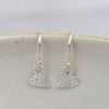 sterling silver mini tilted heart textured earrings