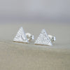sterling silver textured triangle studs by Lucy Kemp Jewellery 