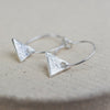 handmade sterling silver textured triangle charm classic wire hoops