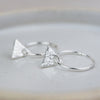 handmade sterling silver textured triangle charm sleeper hoops