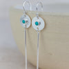 Sterling silver and semi precious birthstone stick earrings handmade by Lucy Kemp Jewellery