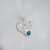 turquoise heart birthstone pendant by Lucy Kemp jewellery