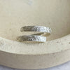 recycled sterling silver lace wrap around adjustable thumb ring handmade by Lucy Kemp Jewellery